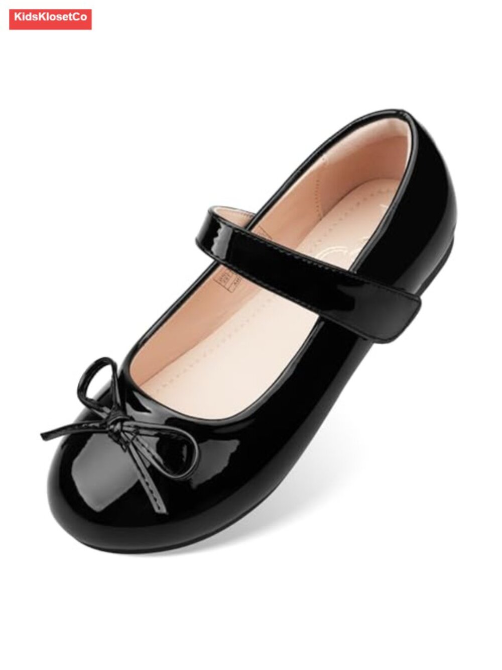 Girls Mary Jane Dress Shoes Flats Hook & Loop PU Party Flower Girl